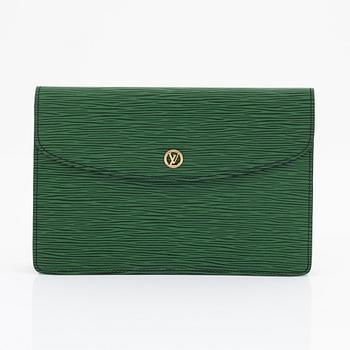 Louis Vuitton, a Borneo Green epi clutch, 1988.