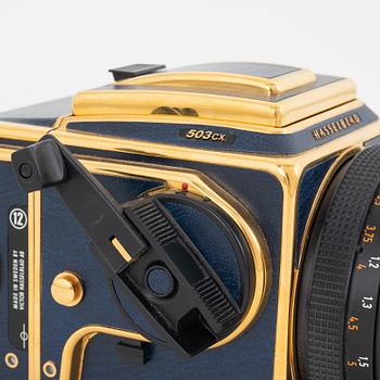 Hasselblad 503CX, 'Golden Blue', 50th anniversary model, no. 407.