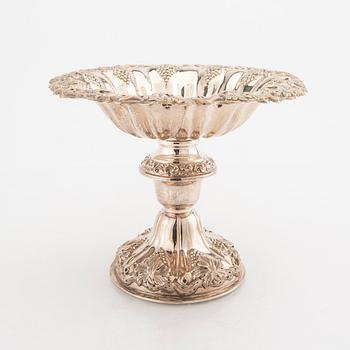 A Swedish 19th century silver bowl on stand mark of C Nyström Stockholm 1845 weight 418 grams.