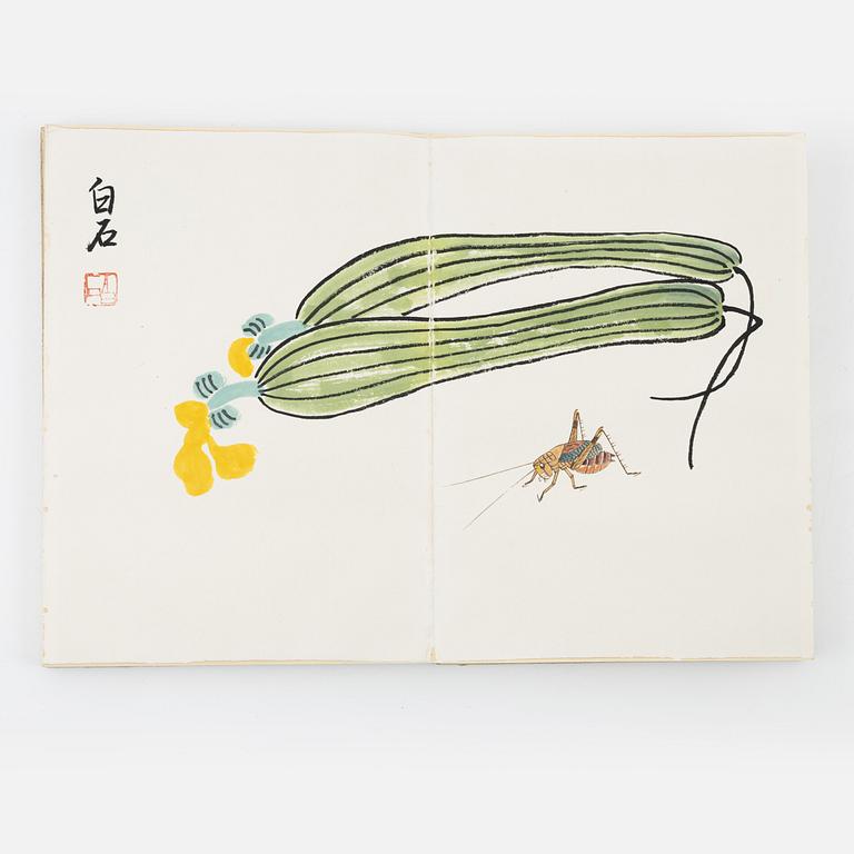 Book with 11 woodcuts, signed Qi Baishi, mid 20th century.