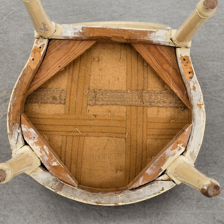 Five late 18th century Gustavian chairs.