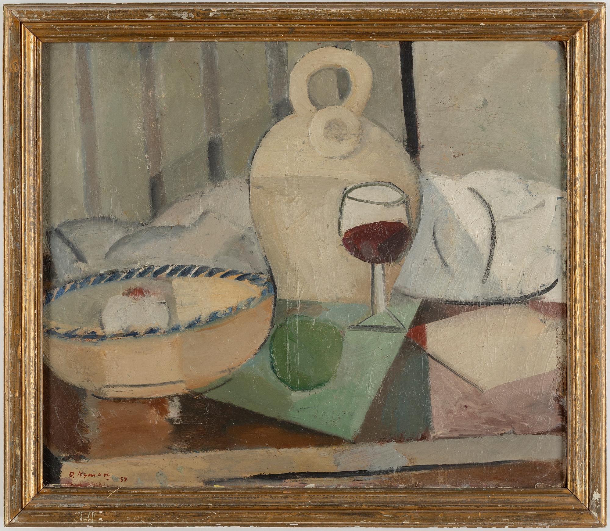 OLLE NYMAN, oil on canvas/paer-panel, signed and dated -52.