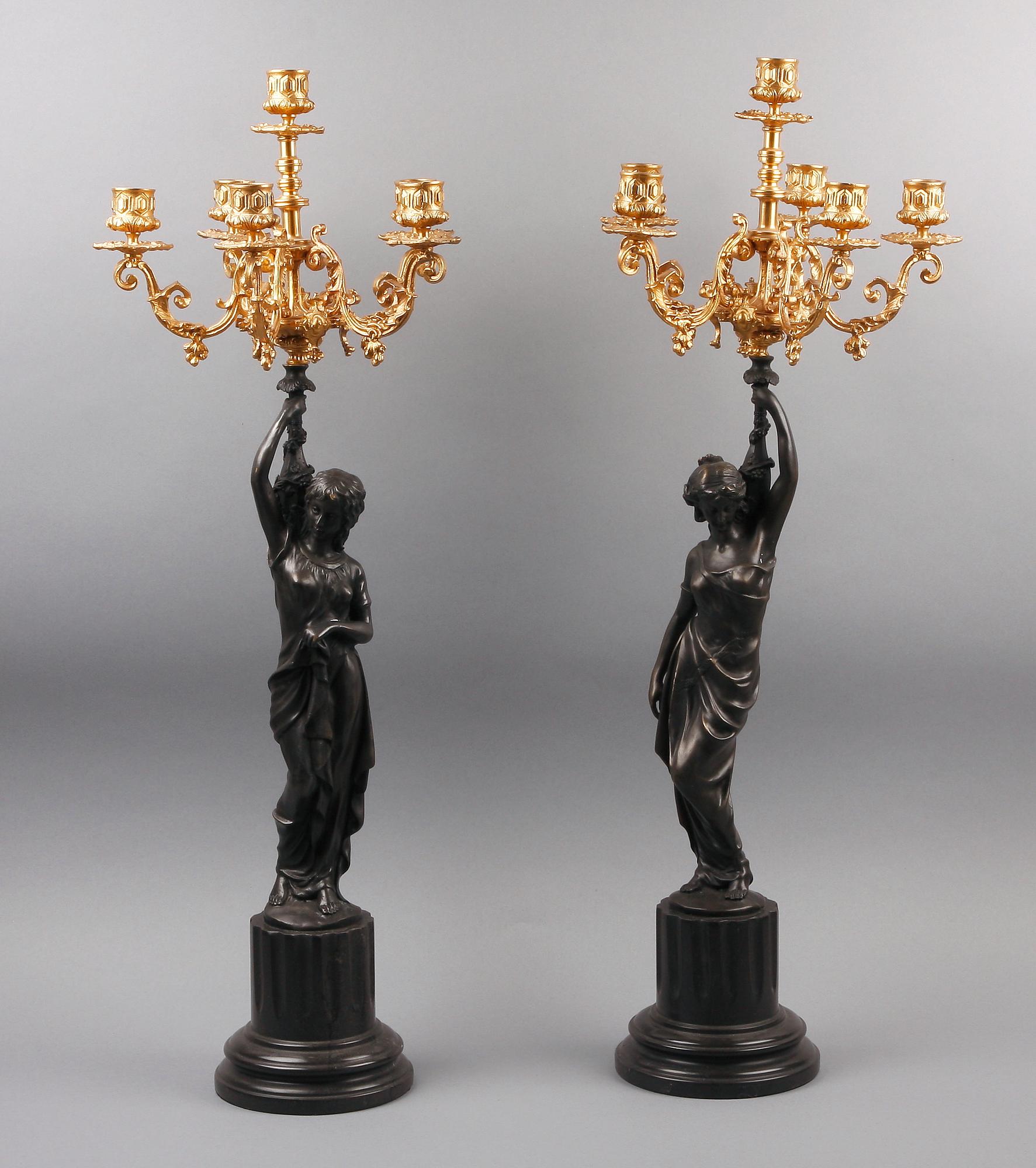 KANDELABRAR, ett par, nyrenässansstil. 1900/2000-tal.