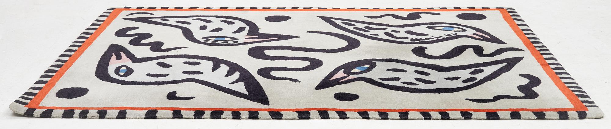 Ulrica Hydman-Vallien, rug "Birdie Blue", numbered 92/100. Approx. 235 x 175 cm.