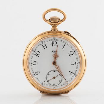 Halda, fickur, 18K guld, 50 mm.