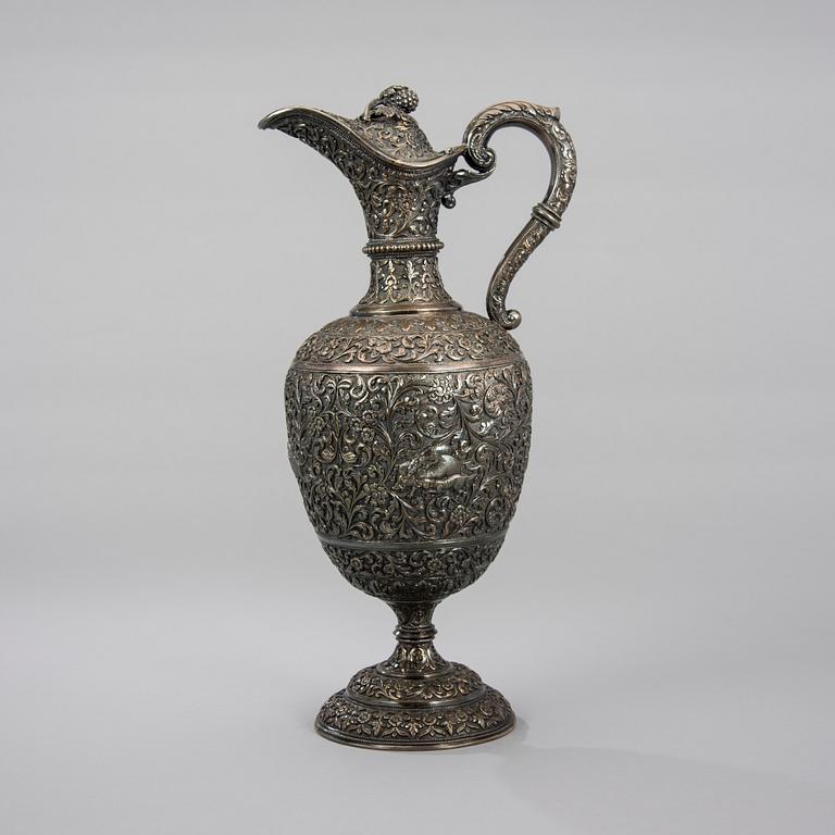 VIINIKANNU, sterlinghopeaa, Oomersi Mawji/ Bhuj, Kutch, Intia, noin. 1880-90. Paino 1094g.