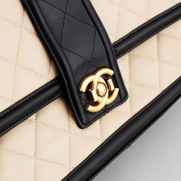 Chanel, a two tone quilted leather 'Flap Bag', 2014-15.