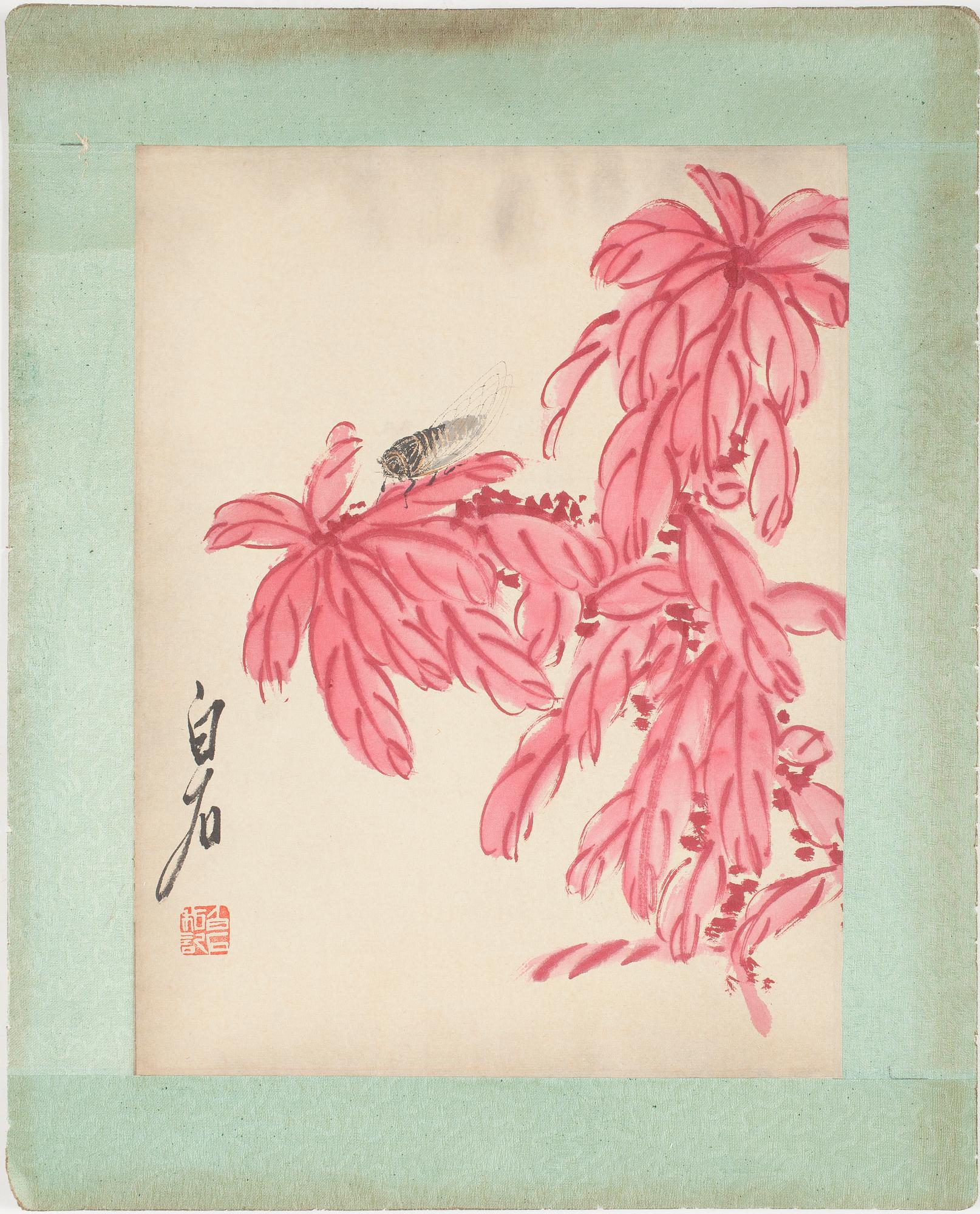 OKÄND KONSTNÄR, akvarell, sign Xi Bai Shi, efter, 1900-tal.