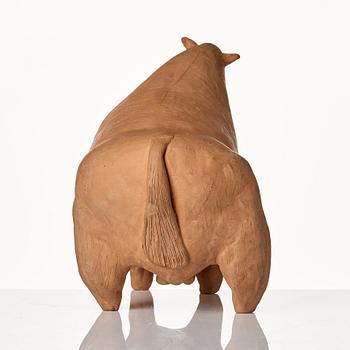 Erik Höglund, a terracotta sculpture of a bull, Sweden, signed and dated -55.