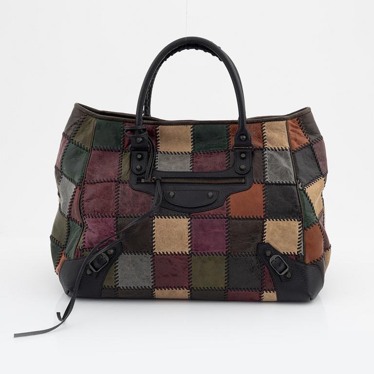 Balenciaga, a patchwork leather 'City' handbag.