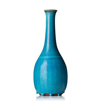 79. Wilhelm Kåge, a turquoise glazed "Farsta" stoneware vase, Gustavsberg studio, Sweden 1956.