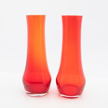 Tamara Aladin, Vases, 4 pcs, glass, Riihimäen Lasi, Finland, 1960s/70s.