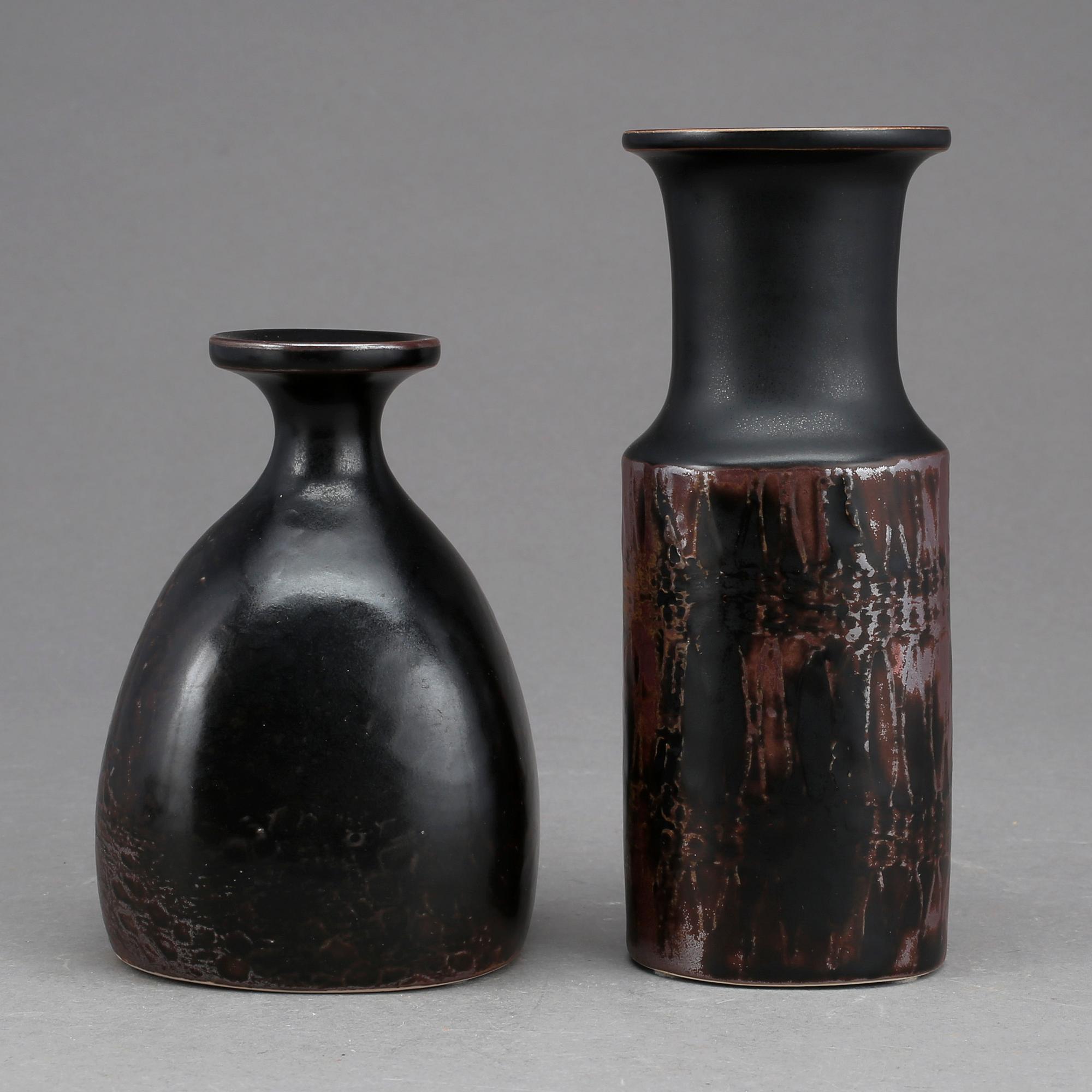 VASER 2 st, Stig Lindberg, Gustavsberg studio, 1976, stengods.