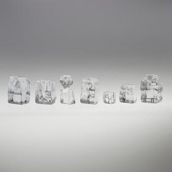 ERIK HÖGLUND, 7 glass figurines, Boda.