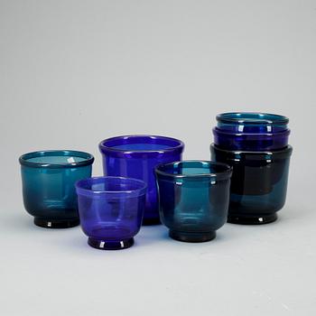 YTTERFODER, 7 st, glas, Troligen Holmegårds glasbruk Danmark, omkr 1800-talets mitt