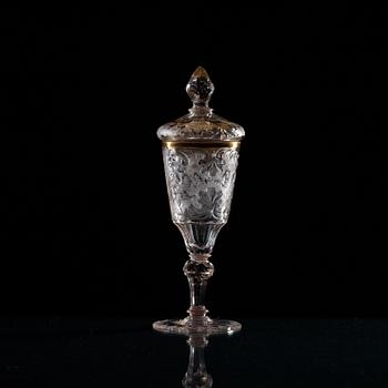 A Bohemian goblet with cover, 18th Century.