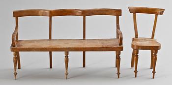 DOCKMÖBLER, 4 delar, troligen sent 1800-tal.