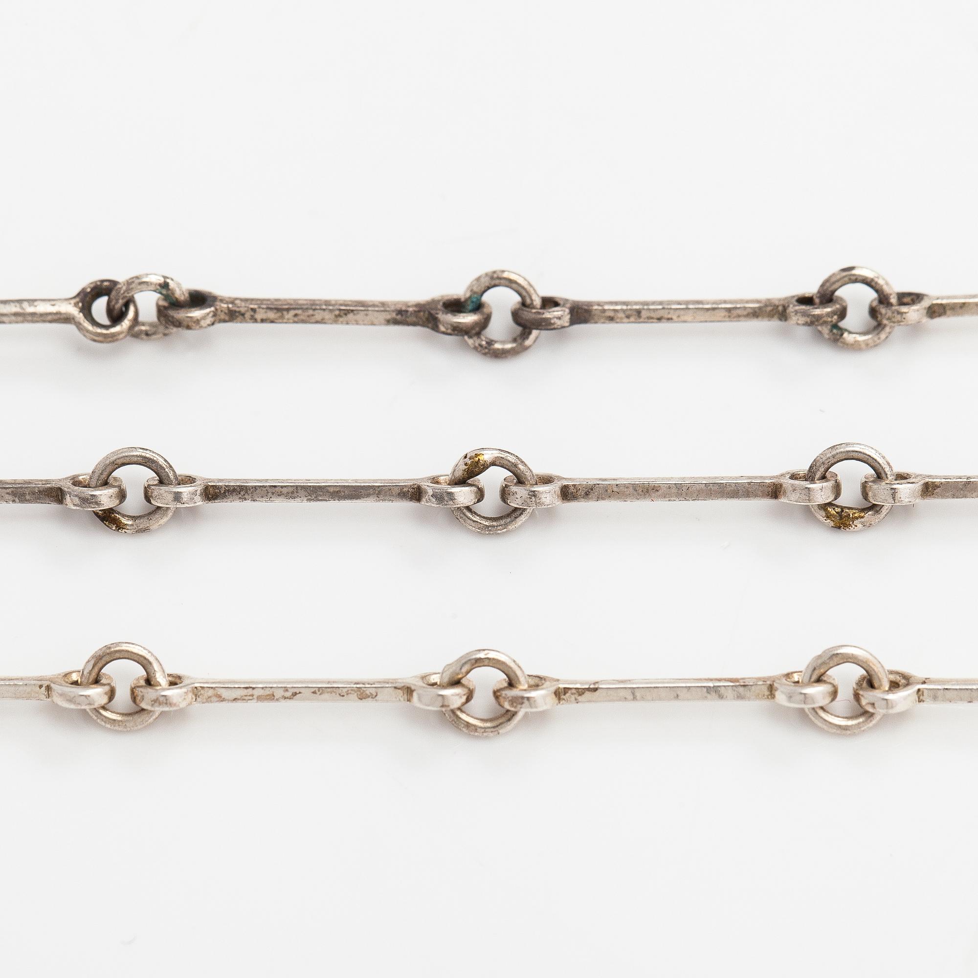 Halsband, 2 st och armband, sterlingsilver. Lapponia 1978 och 1982.