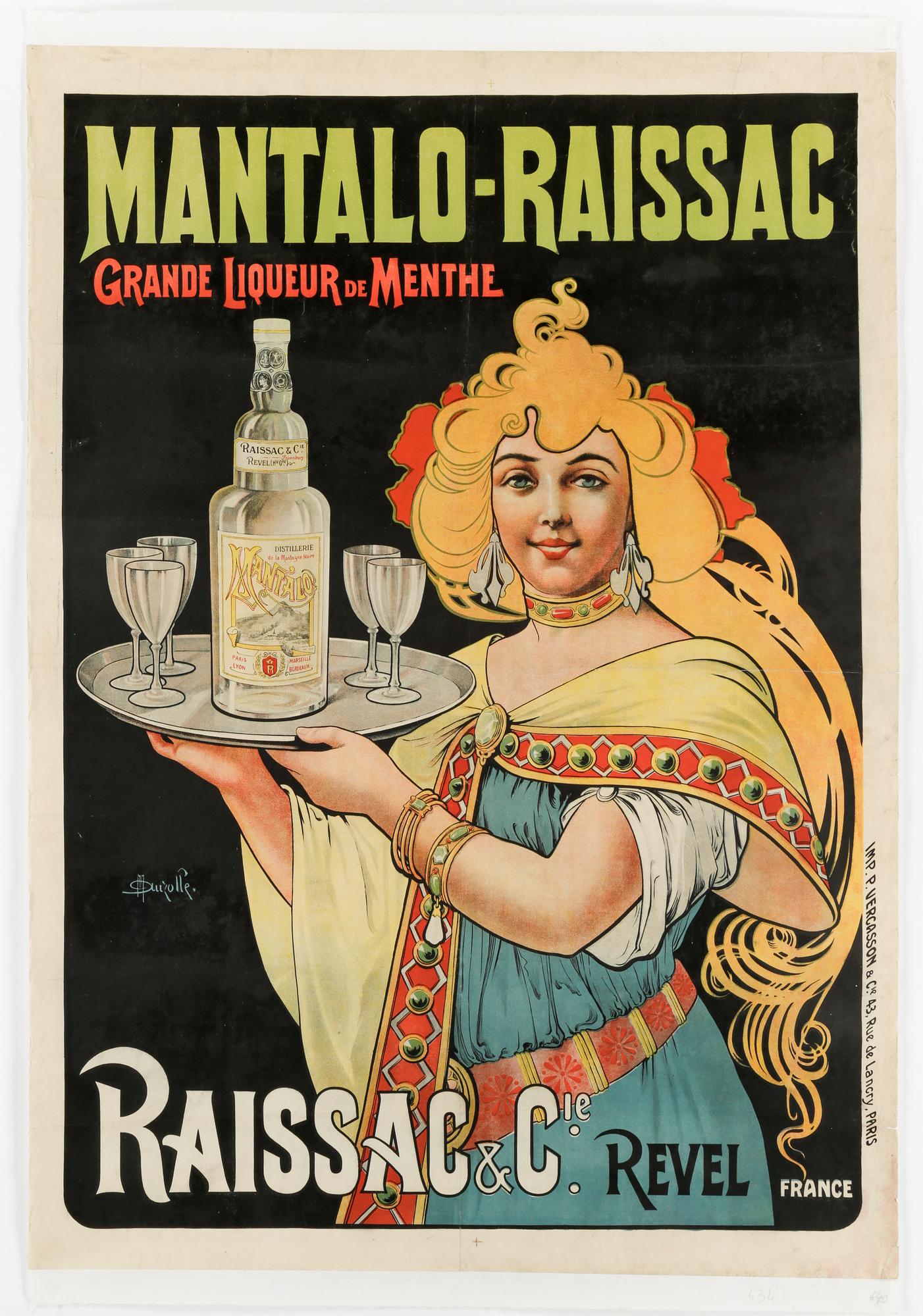 MARCELLIN AUZOLLE, Affisch uppfäst på duk, ca 1910.