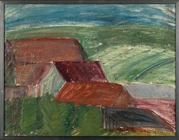 Olavi Martikainen, öljy levylle, signeerattu ja päivätty -61.