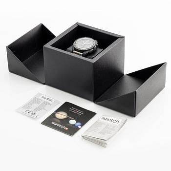 Swatch/Omega, MoonSwatch, Mission to Mercury, chronograph, wristwatch, 42 mm.