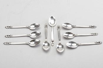 KAFFESKEDAR, sterling silver,  9 st Georg Jensen "Konge/Acron".