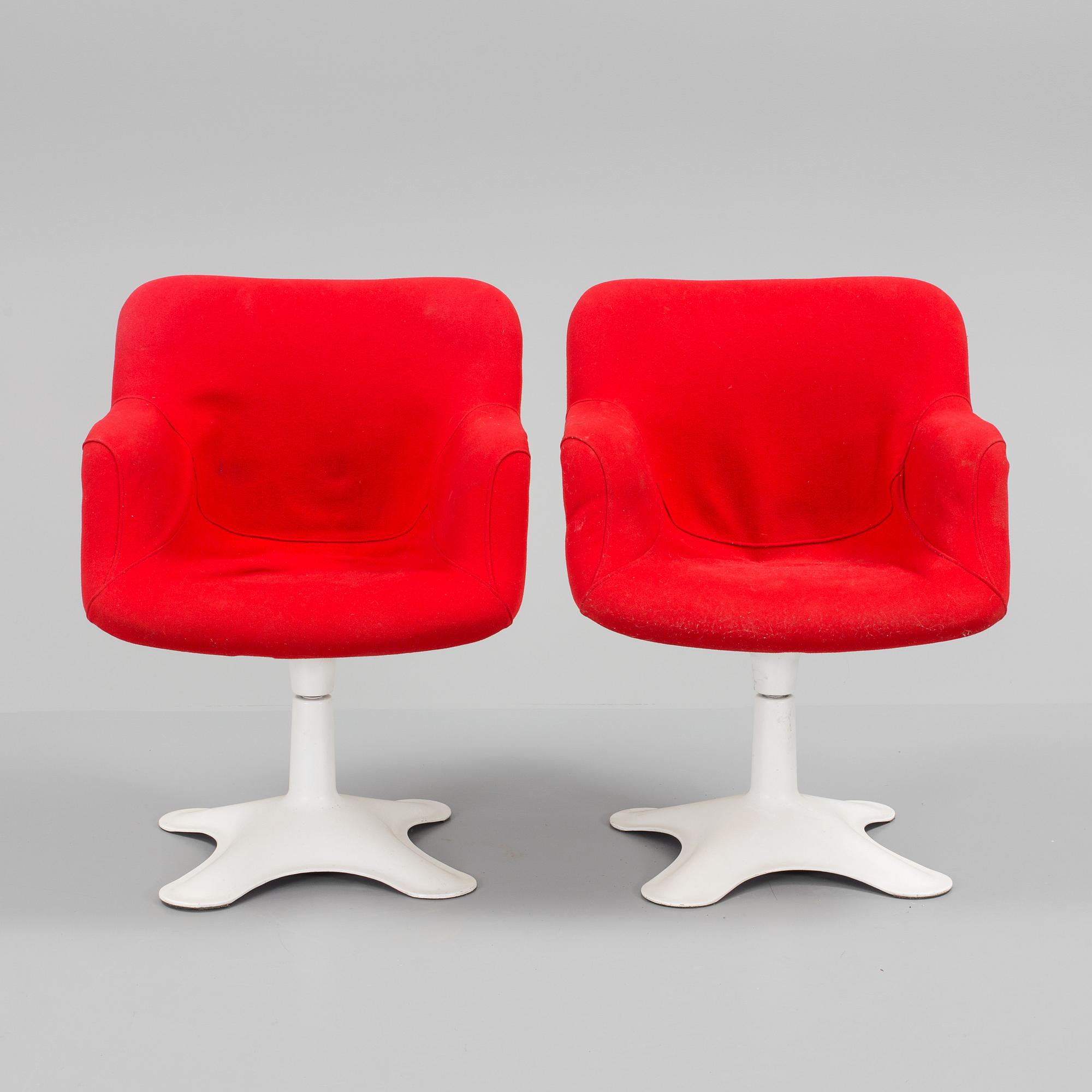 YRJÖ KUKKAPURO, a pair of 'Karuselli' armchairs from Haimi, Finland, 1980's.