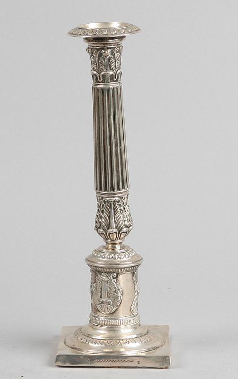 LJUSSTAKE, silver. Nyklassicism, 1800/1900-tal. Utl. stämplar.