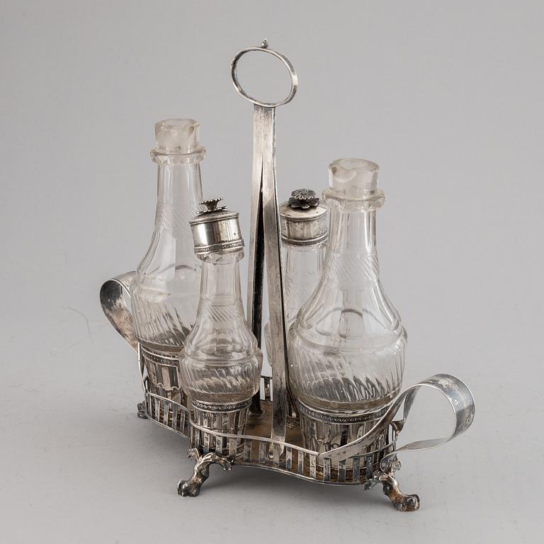 O Sohlberg, bordssurtout, silver och glas, Falun 1830.