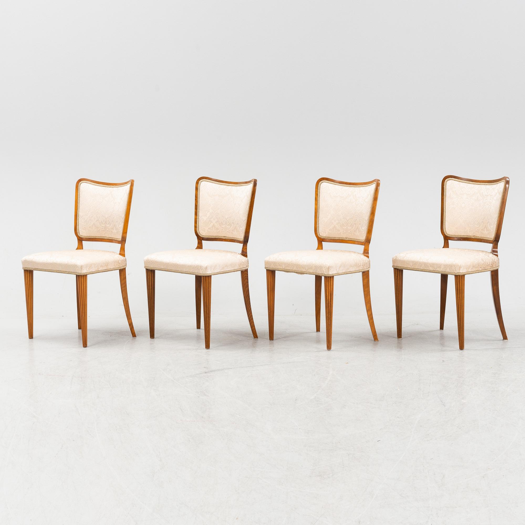 Stolar, 4 st, Swedish Modern, 1940-tal.