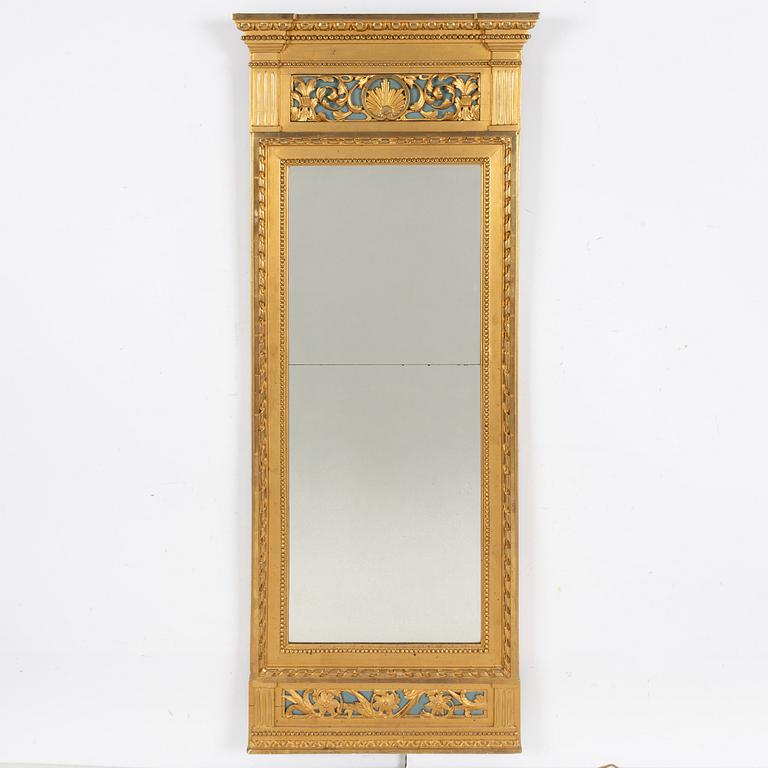 A Gustavian mirror, late 18th century.