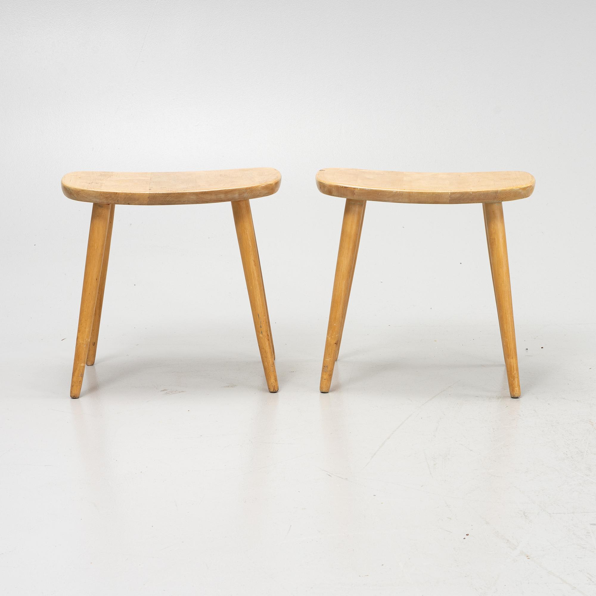 Yngve Ekström, a pair of 'Palle' stools, second half of the 20th Century.