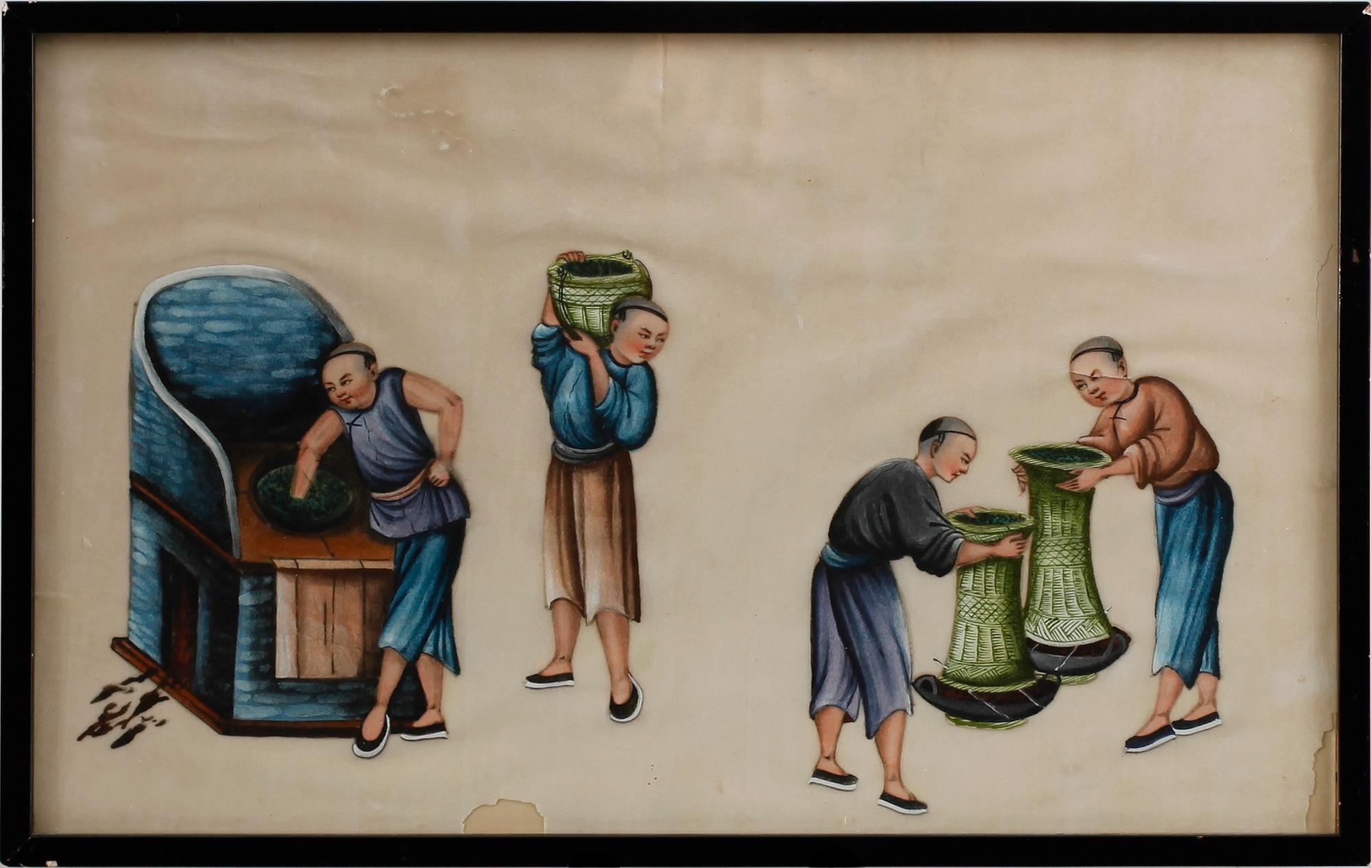 OKÄND KONSTNÄR, 8 st, akvareller på rispapper, Kina, 1800/1900-tal.