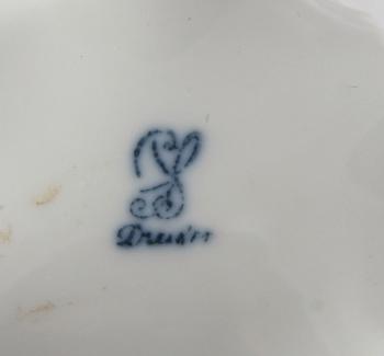 LJUSSTAKAR, 3 st, porslin, Dresden.