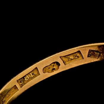 HÄNGE samt KEDJA, 18k guld med glaspärla, Ceson, Göteborg, 1900-tal. Vikt 13 g.