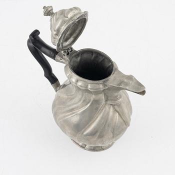 A Rococo pewter coffee-pot, mark of A. Hedenbom (master in Örebro 1750-1767/68).
