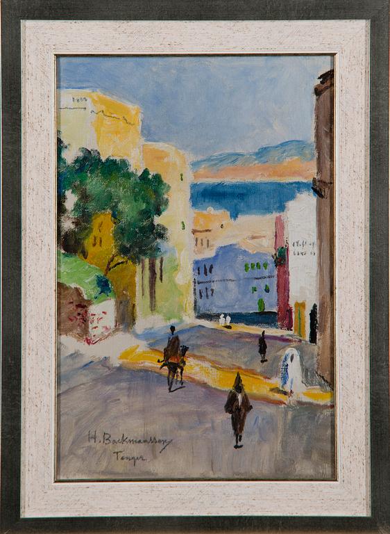 HUGO BACKMANSSON, öljy kankaalle, signeerattu, Tanger.