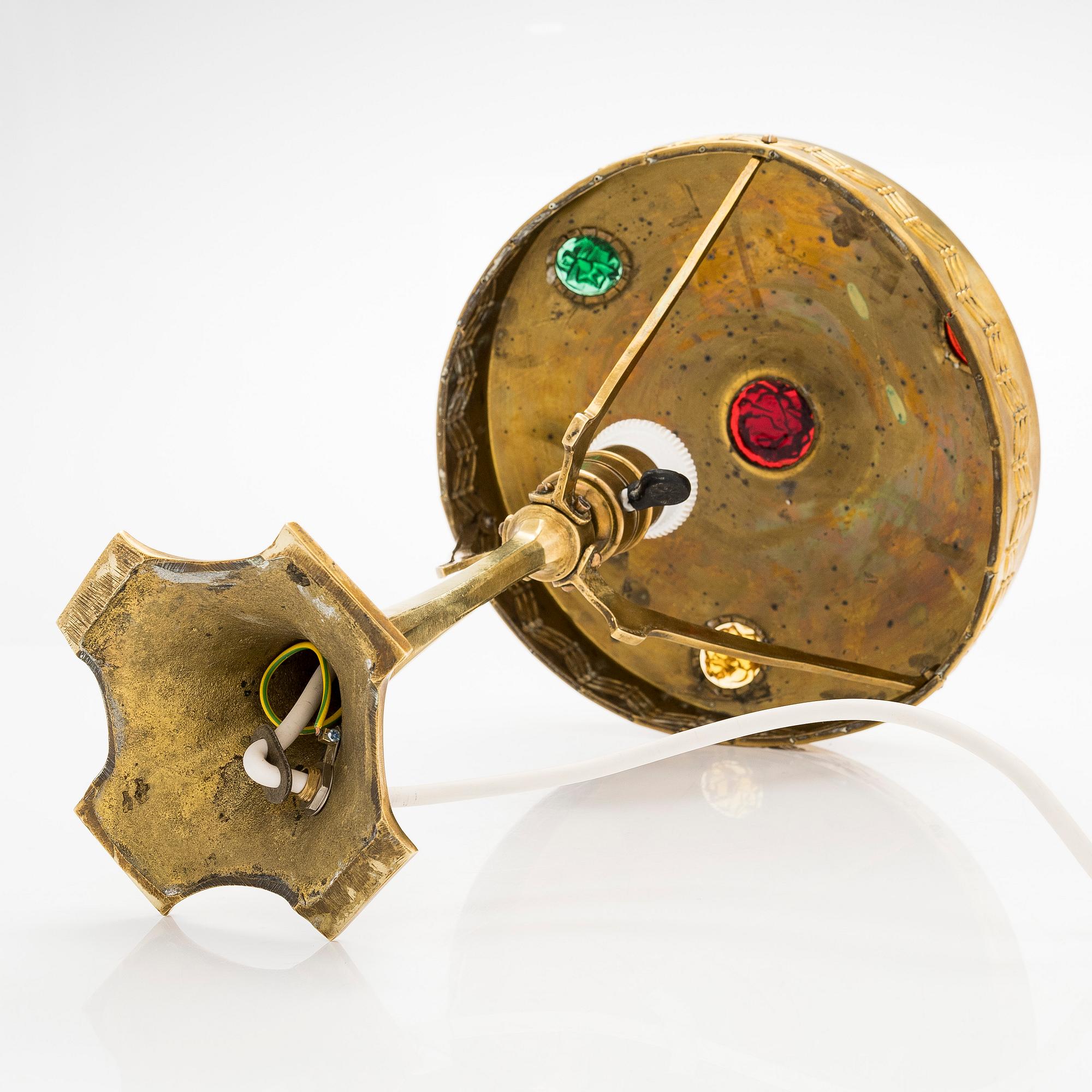 A brass table lamp, first half of the 20th century.