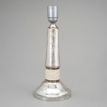 A Swedish 20th century silver table-lamp, mark of Marta af Ekenstam, Malmo 1920.