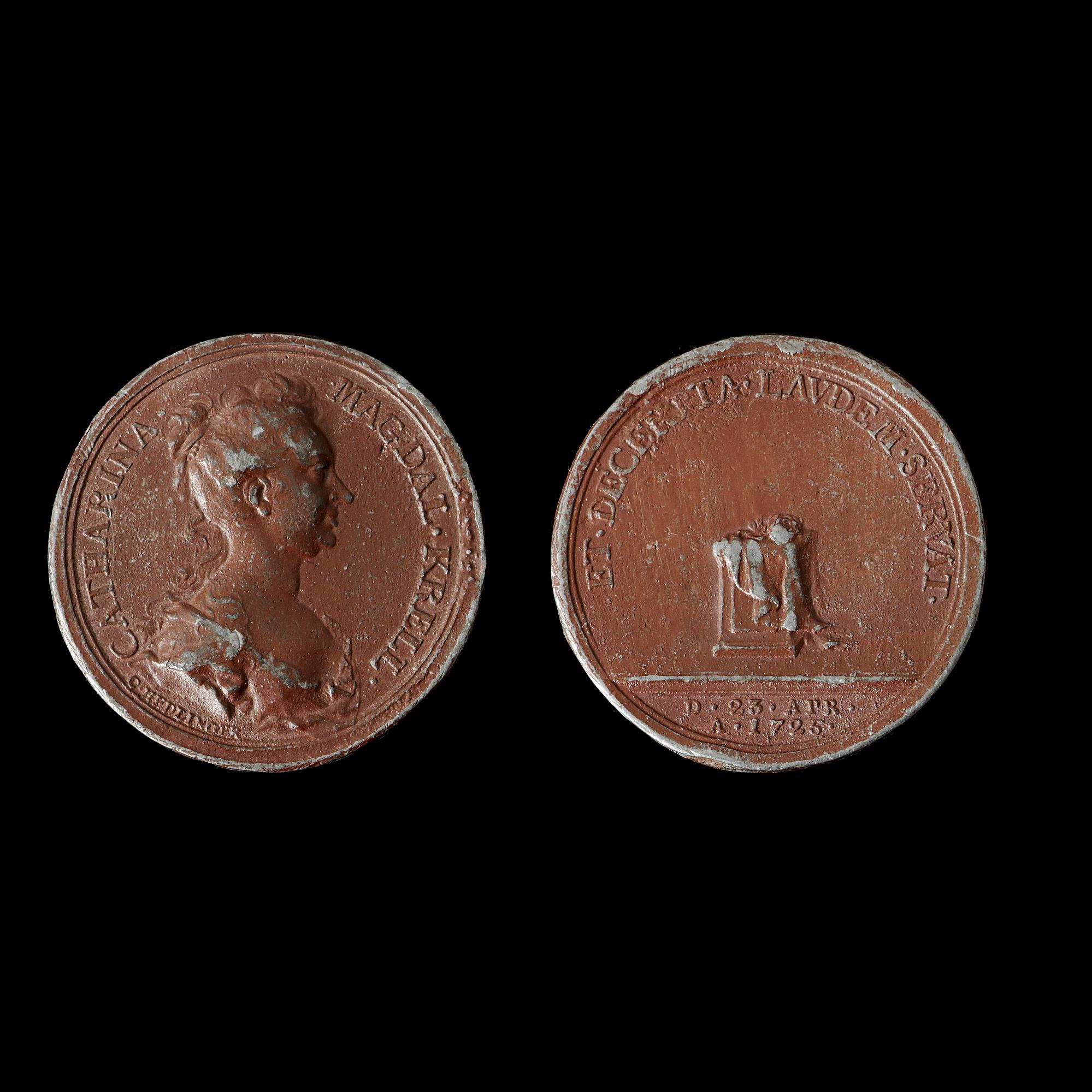 Lot om fyra medaljer: Hedlingers självporträtt,  C M Krell, N von Flüe samt Ph von Stosch.