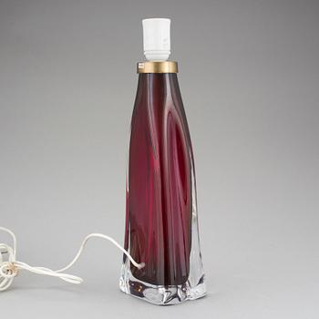BORDSLAMPA, glas. Carl Fagerlund, Orrefors, 1960-tal.