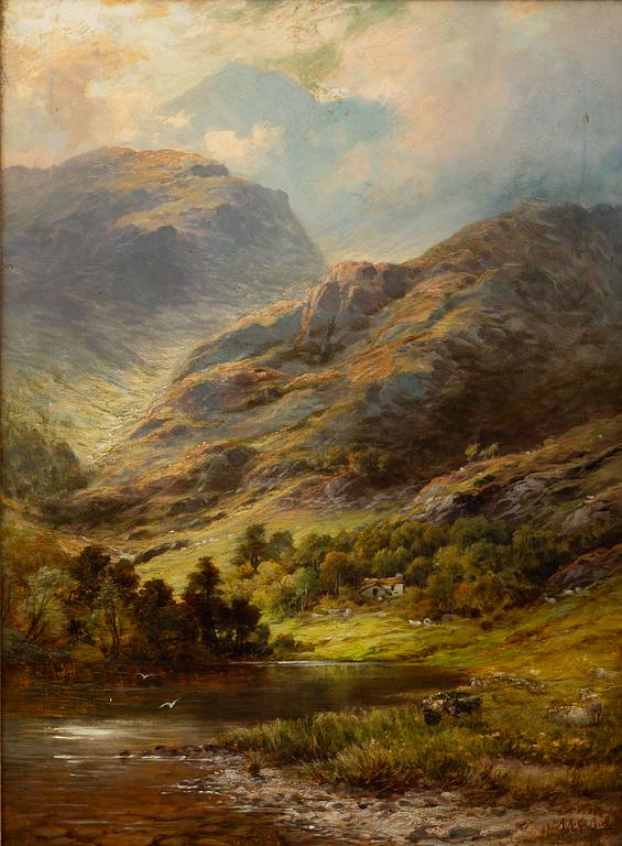 English school, dated 1903, Elevated landscape.