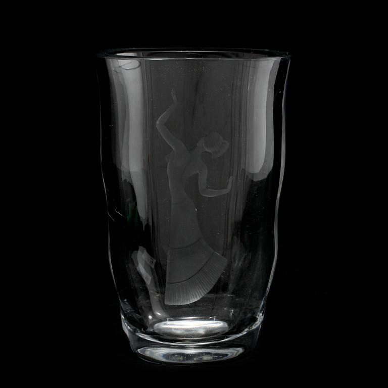 VAS, glas, Edvin Öhrström, Orrefors, 1900-tal.