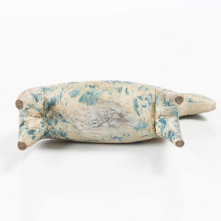 A carved and polychrome painted Dalecarlian horse, circa 1900.