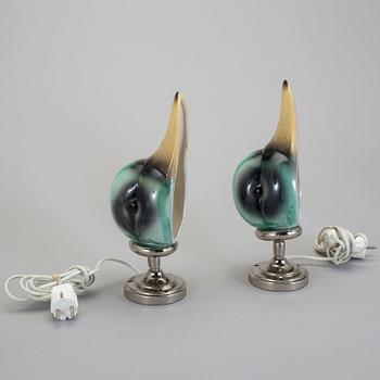 VÄGGLAMPOR , 1 par, Gamla Stans Lampverkstad, 1900-talets andra hälft. Etikettmärkta.