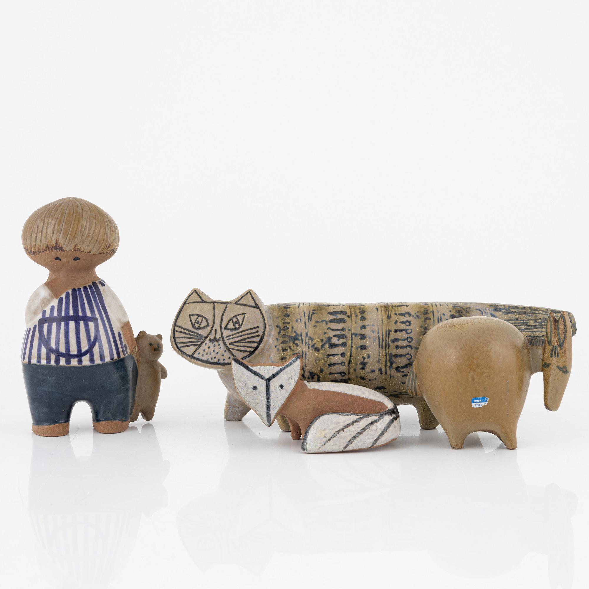 Lisa Larson, four stoneware figurines, Gustavsberg, Sweden