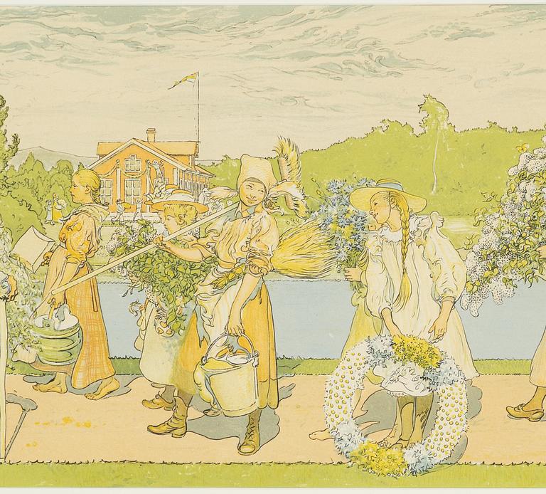 Carl Larsson, "Ute blåser sommarvind".