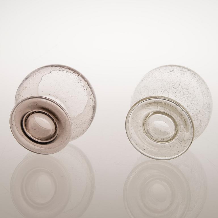 KAJ FRANCK Four Sargasso Glass Items, signed Nuutajärvi Notsjö.