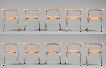 Hans J. Wegner, stolar, 10 st "JH-701", Johannes Hansen, Danmark.