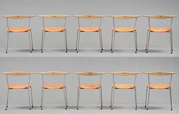 Hans J. Wegner, a set of 10 "JH-701" chairs by Johannes Hansen, Denmark.